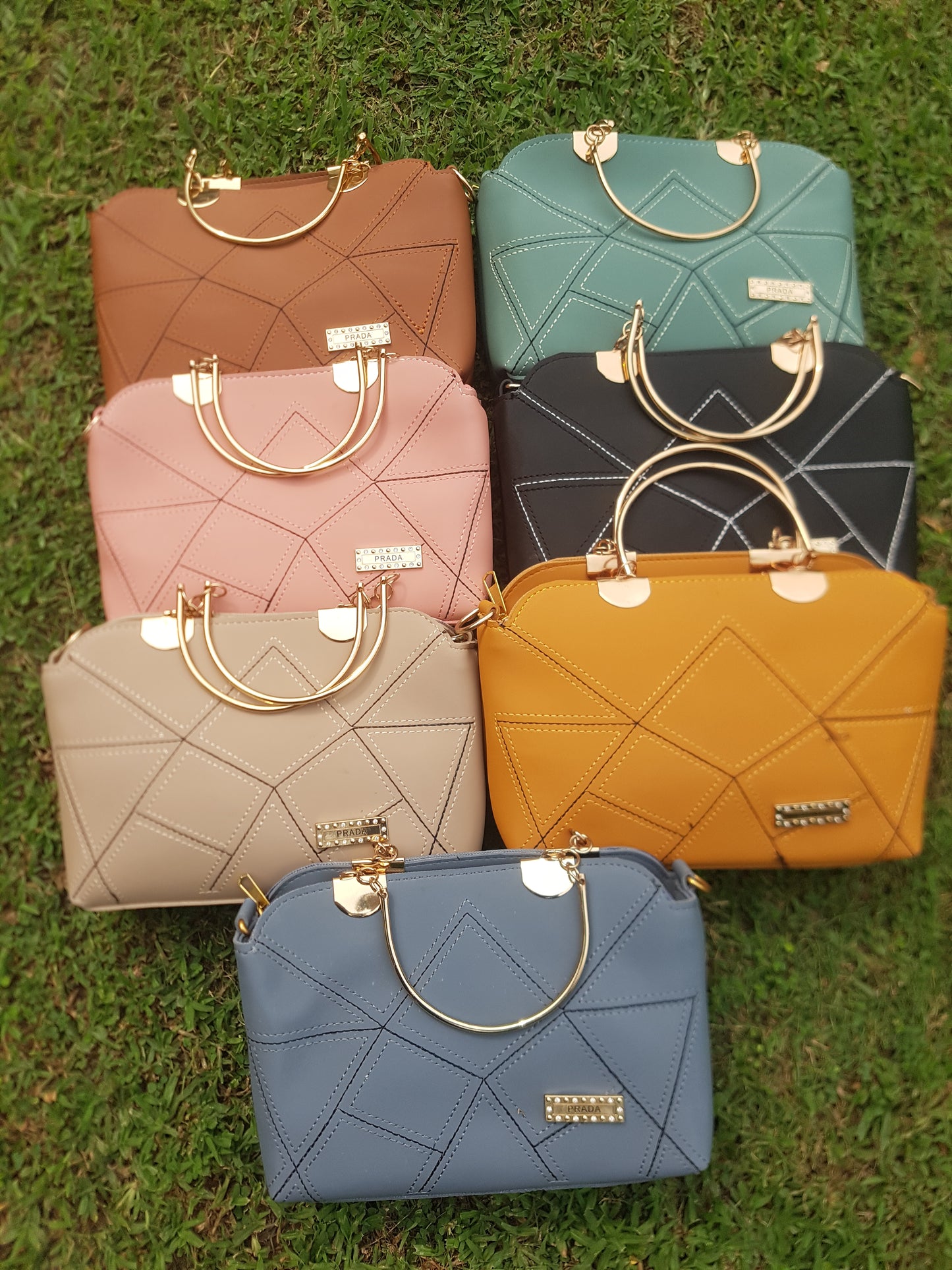 Elegant Quilted Handbags with Golden Handle – Premium Collection"