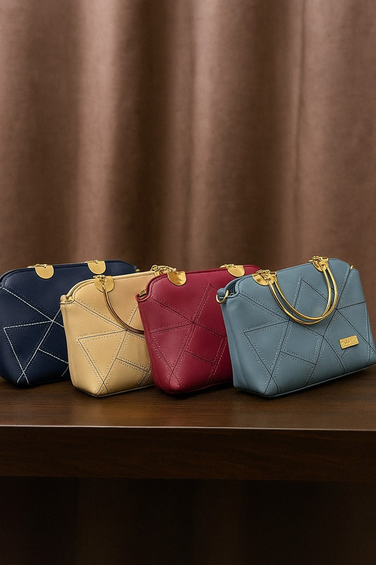 Elegant Quilted Handbags with Golden Handle – Premium Collection"