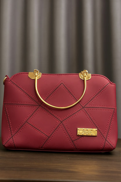 Elegant Quilted Handbags with Golden Handle – Premium Collection"